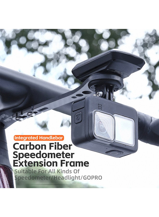 WEST BIKING Bicycle Handlebar Cycle Computer Holder Extender Road Bike Handle Carbon Fibre Extension Rod Bike Mileometer Light Camera Bracket Adapter  - Image 4