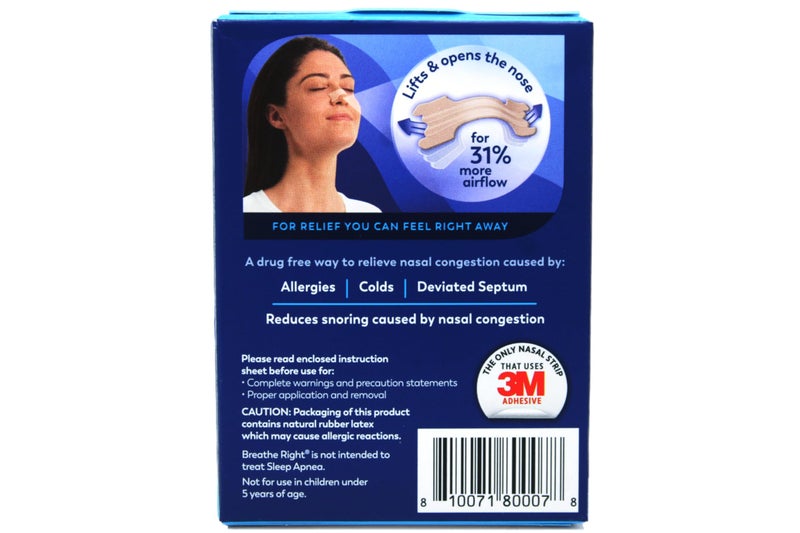 Breathe Right Nasal Strips, Large, Tan, 120-Count Pack (4 Packs of 30) - Image 5