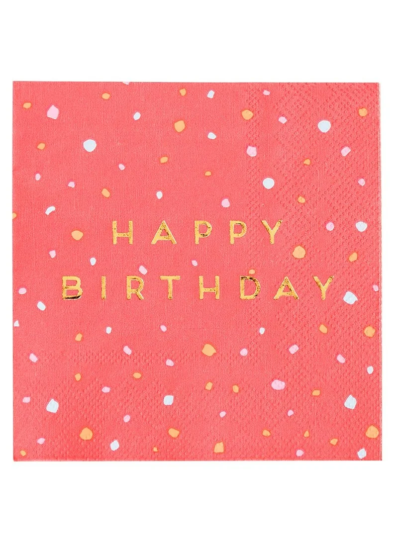 Talking Tables Pink Happy Birthday Paper Party Napkins