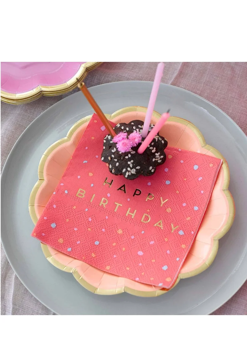 Talking Tables Pink Happy Birthday Paper Party Napkins