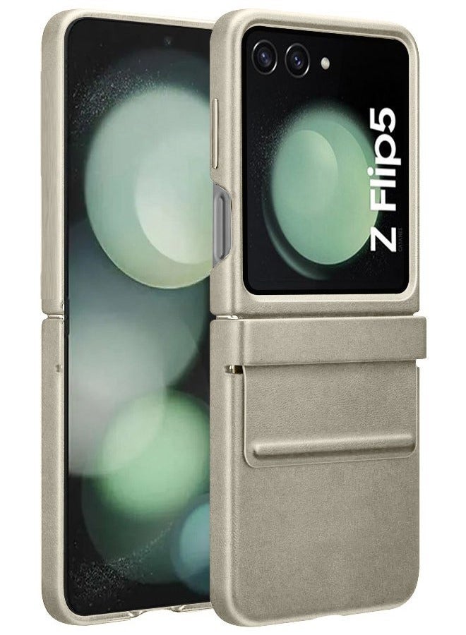 کاتانس (لسامسونج جالكسي زد فليب 5) غطاء جلدي قابل للطي مع حماية المفصلة وغطاء مقاوم للصدمات / رمادي - Image 1