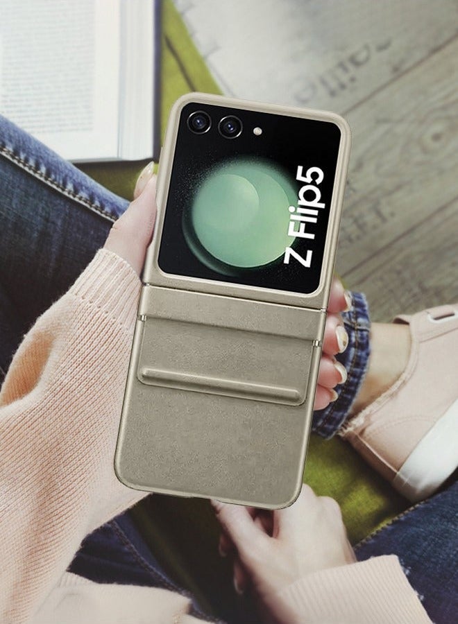 کاتانس (لسامسونج جالكسي زد فليب 5) غطاء جلدي قابل للطي مع حماية المفصلة وغطاء مقاوم للصدمات / رمادي - Image 2