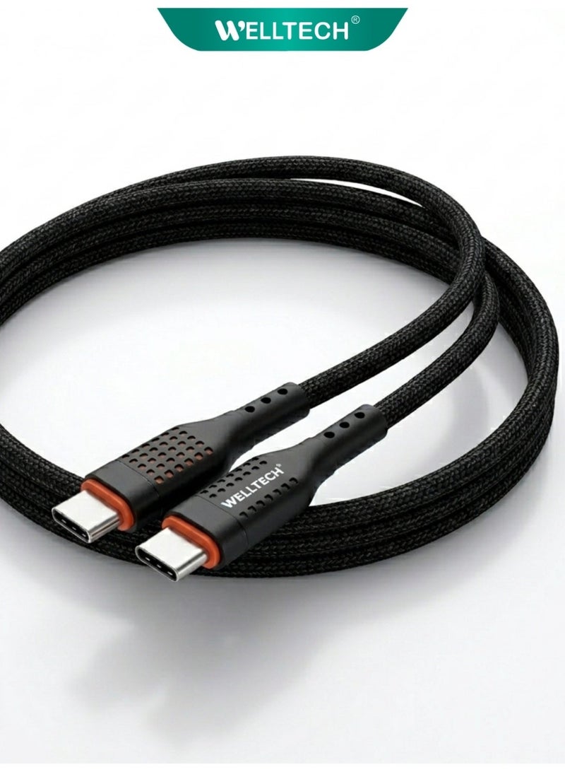 WELLTECH Type C to Type C Fast Charging Cable 60W PD High Speed Data Transfer Durable Strong Cable for Android Samsung Laptop Tablet USB C Charging Cable - Image 1