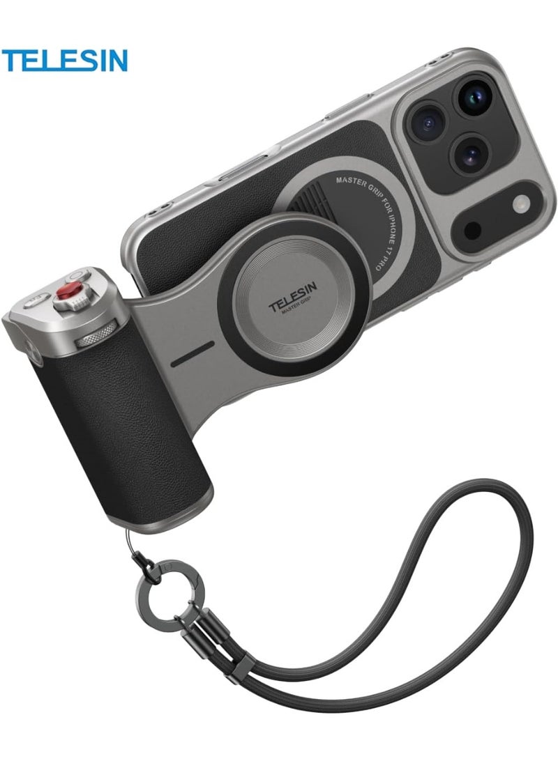 تيليسن طقم تثبيت مغناطيسي رئيسي لهاتف iPhone 17 Pro Max، طقم تثبيت كاميرا الهاتف مع بطارية مدمجة بسعة 3200 مللي أمبير - شحن لاسلكي - غطاء جرافين لتبريد الهاتف - مقبض تثبيت بتصميم كاميرا DSLR - Image 1