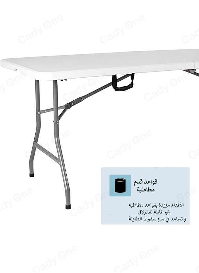 Cady One - White folding table, 180x72x76cm, for trips and camping - Image 1