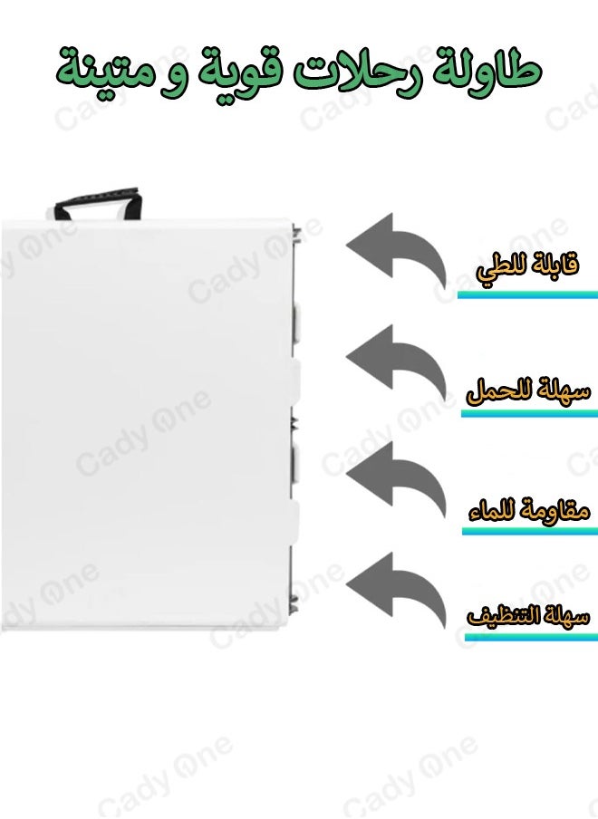 Cady One White folding table, 180x72x76cm, for trips and camping  - Image 4