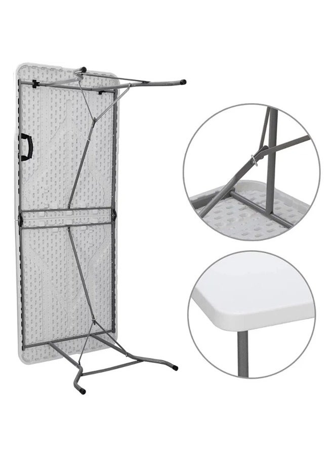 Cady One - White folding table, 180x72x76cm, for trips and camping - Image 1