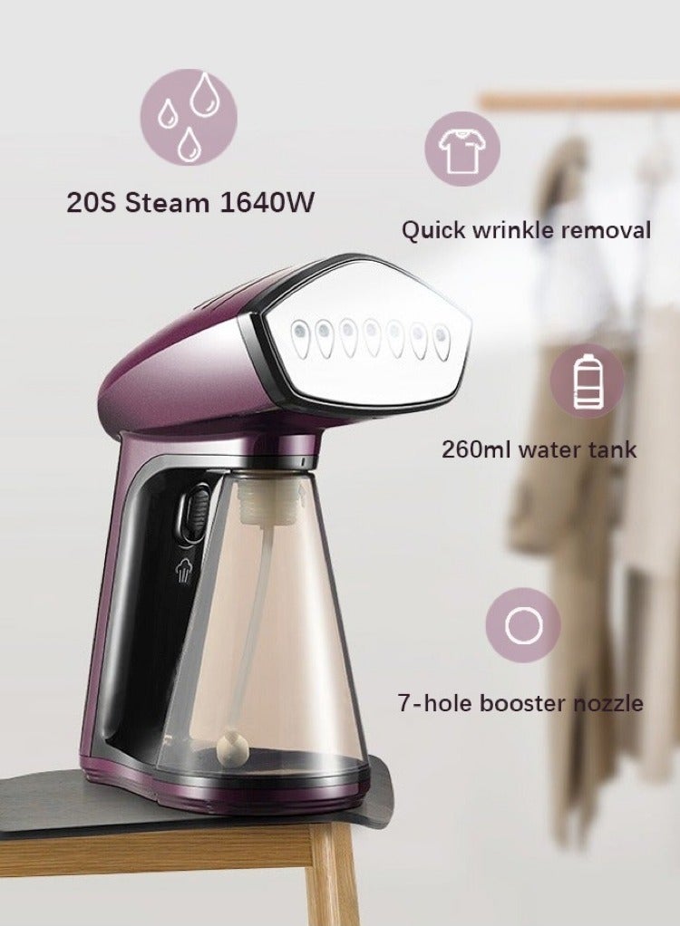 دوشر جهاز كي بالبخار للملابس，260 مل، 1640 وات، بنفسجي - Image 1