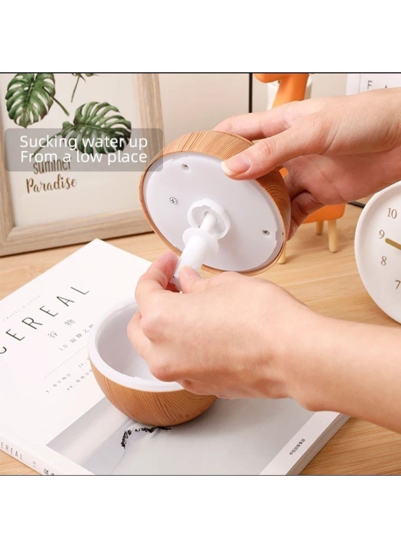 Globe-shaped wooden humidifier and nightlight with a 300ml capacity and 3W power. Features multi-color LED lighting and operates via a 5V USB connection. - Image 3
