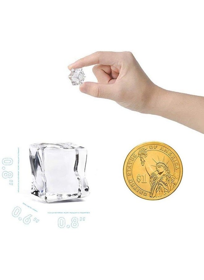 DomeStar - Clear Fake Ice Cubes, 20 Pcs 0.8" Plastic Ice Cubes Acrylic Clear Ice Rock Diamond Crystals Square Fake Ice Cubes Display For Home Decoration Wedding Centerpiece Vase Fillers - Image 1