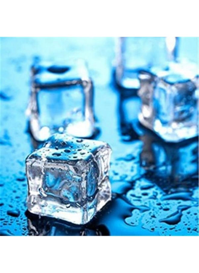 DomeStar - Clear Fake Ice Cubes, 20 Pcs 0.8" Plastic Ice Cubes Acrylic Clear Ice Rock Diamond Crystals Square Fake Ice Cubes Display For Home Decoration Wedding Centerpiece Vase Fillers - Image 1