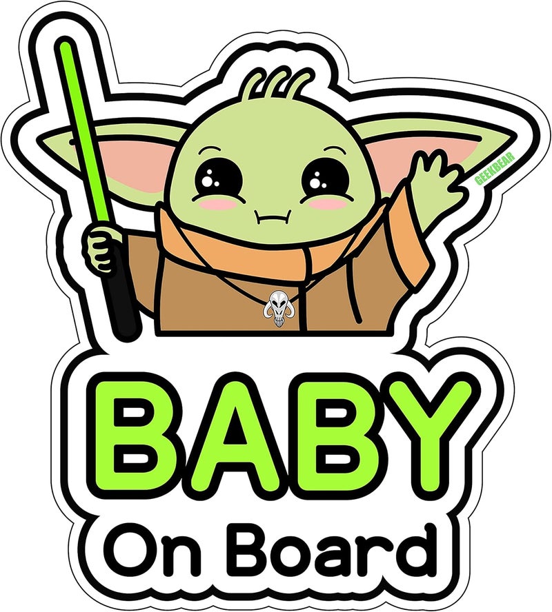 GEEKBEAR ملصق لطفل على متن السيارة - تصميم شخصية، عاكس، مقاوم للطقس (03. صبي فضائي لطيف) - Image 1