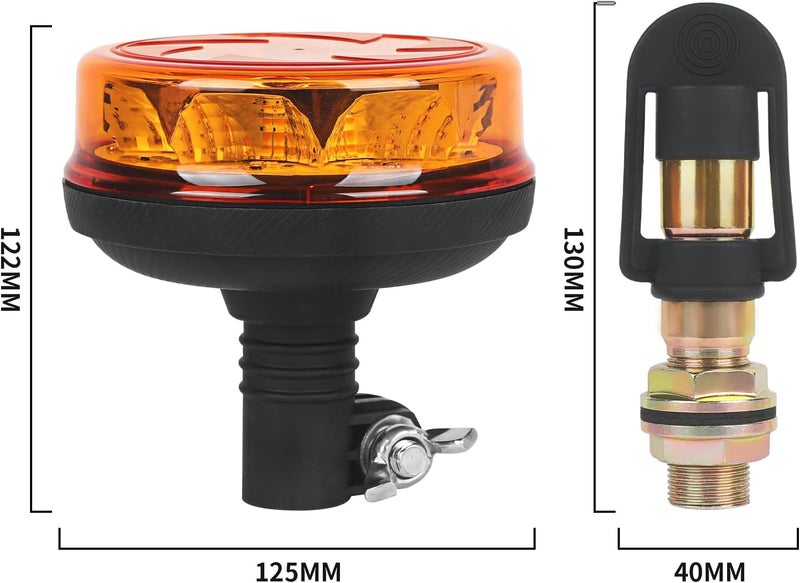 1 قطعة من ضوء المنارة LED أصفر مع حامل معدني على شكل I للشاحنات 12V 24V ضوء منارة برتقالي دوار مع 6 أوضاع - Image 3
