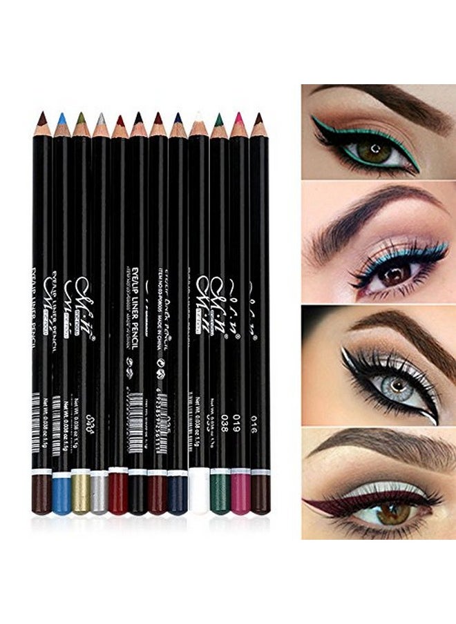 DC-BEAUTIFUL 12Pcs Lot Set 12 Colors Eyeliner Pencil Waterproof Eyebrow Pencil Cosmetics With A Pencil Sharpener  - Image 2