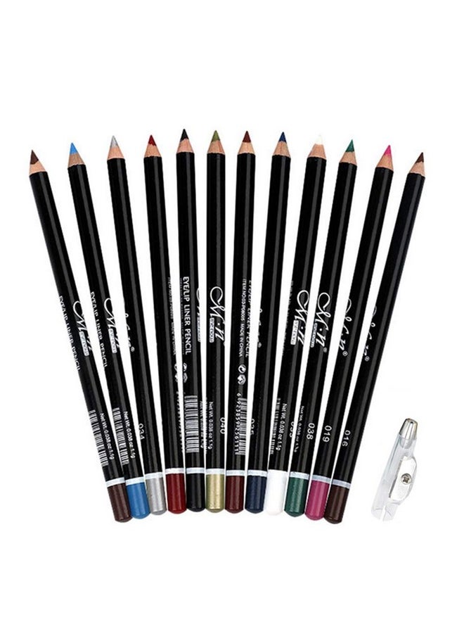 DC-BEAUTIFUL 12Pcs Lot Set 12 Colors Eyeliner Pencil Waterproof Eyebrow Pencil Cosmetics With A Pencil Sharpener  - Image 1