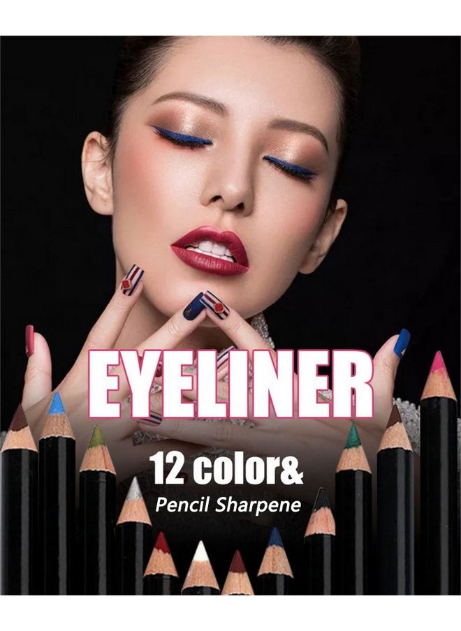 DC-BEAUTIFUL 12Pcs Lot Set 12 Colors Eyeliner Pencil Waterproof Eyebrow Pencil Cosmetics With A Pencil Sharpener  - Image 3