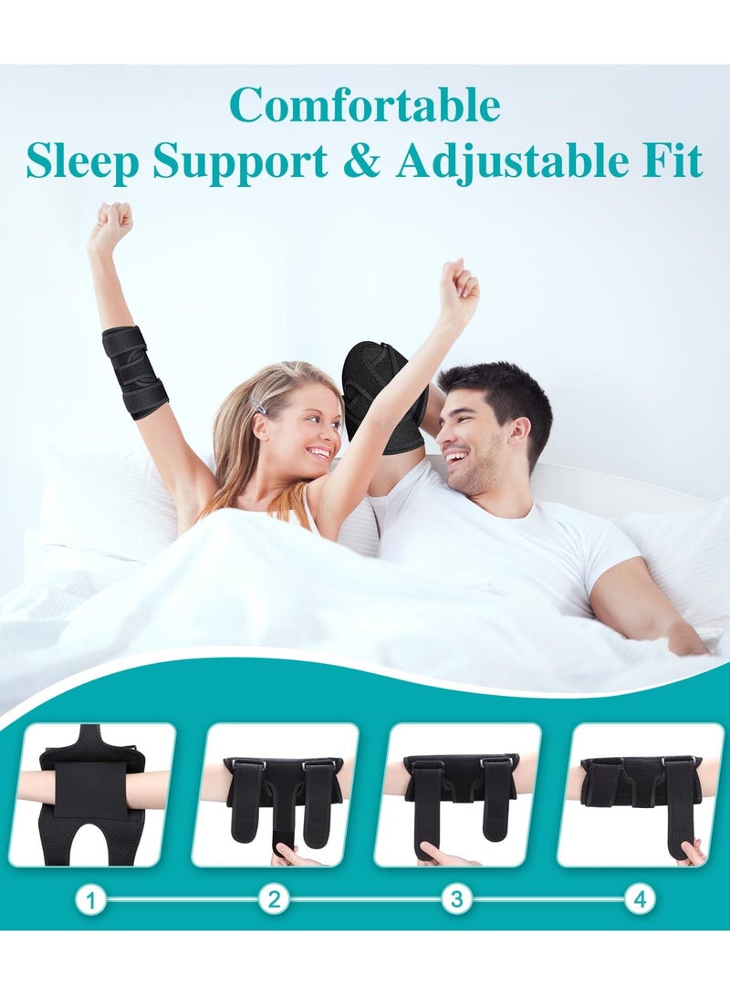 ECLux Elbow Brace for Cubital Tunnel, Ulnar Nerve Entrapment brace, Adjustable Elbow Splint for Sleeping, Tendonitis, Tennis Elbow, Comfortable Stabilizer Support for Women and Men Fit Most - Image 1
