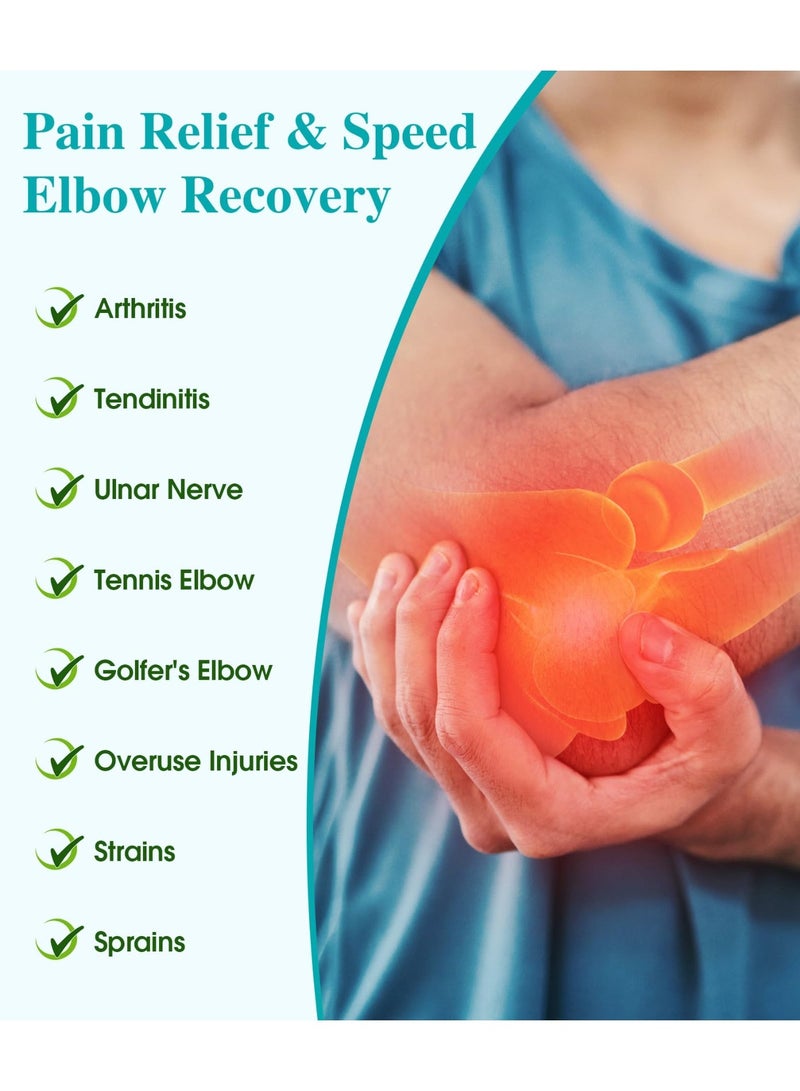 ECLux Elbow Brace for Cubital Tunnel, Ulnar Nerve Entrapment brace, Adjustable Elbow Splint for Sleeping, Tendonitis, Tennis Elbow, Comfortable Stabilizer Support for Women and Men Fit Most - Image 2