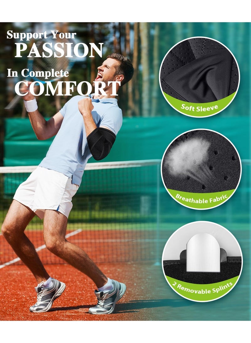ECLux Elbow Brace for Cubital Tunnel, Ulnar Nerve Entrapment brace, Adjustable Elbow Splint for Sleeping, Tendonitis, Tennis Elbow, Comfortable Stabilizer Support for Women and Men Fit Most - Image 4
