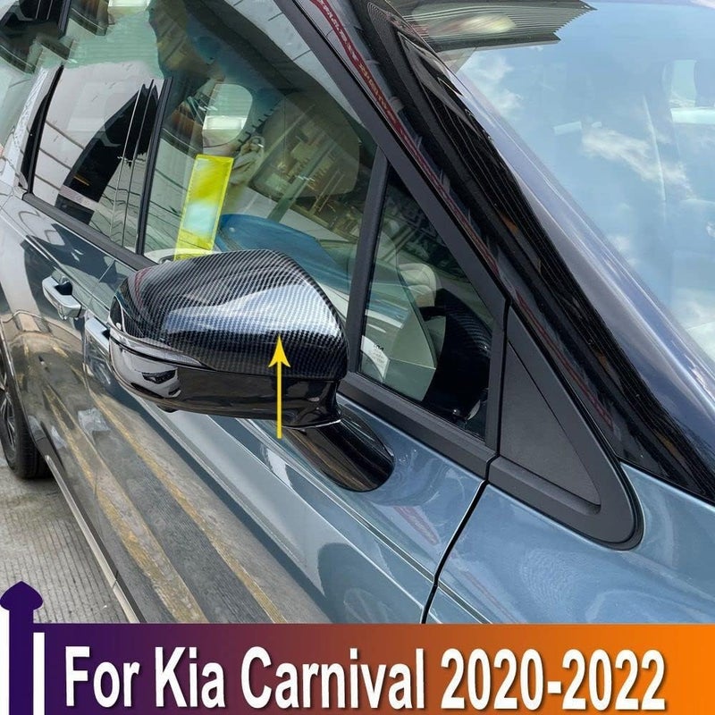 QASULER Carbon Fiber Side Mirror Covers for Kia Carnival - Image 4