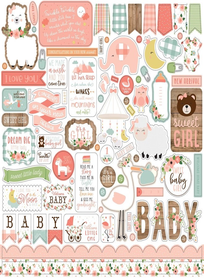 ECHO PARK PAPER COMPANY Baby Girl Stickers 12X12ELEMT, Pink, Yellow, Green,Blue, One Size - Image 3