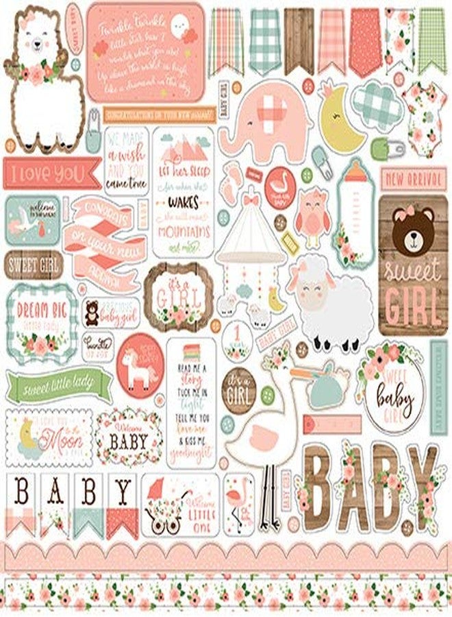 ECHO PARK PAPER COMPANY Baby Girl Stickers 12X12ELEMT, Pink, Yellow, Green,Blue, One Size - Image 2