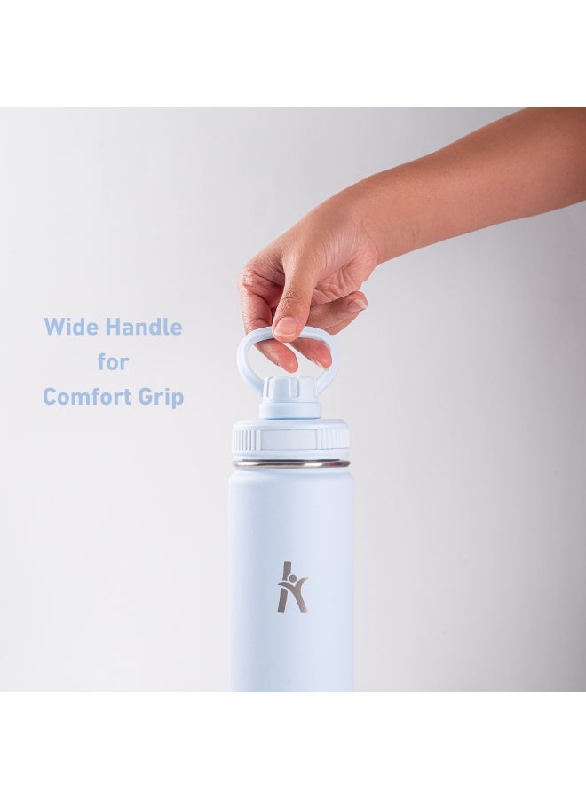 KRYMSO 750ml Stainless Steel Water Bottle, Double Wall Insulated Water Bottle, Leak Proof, BPA Free, Silicone Boot, Thermos Bottle, Cold Hot Bottle for Kids, School, Gym - Image 4