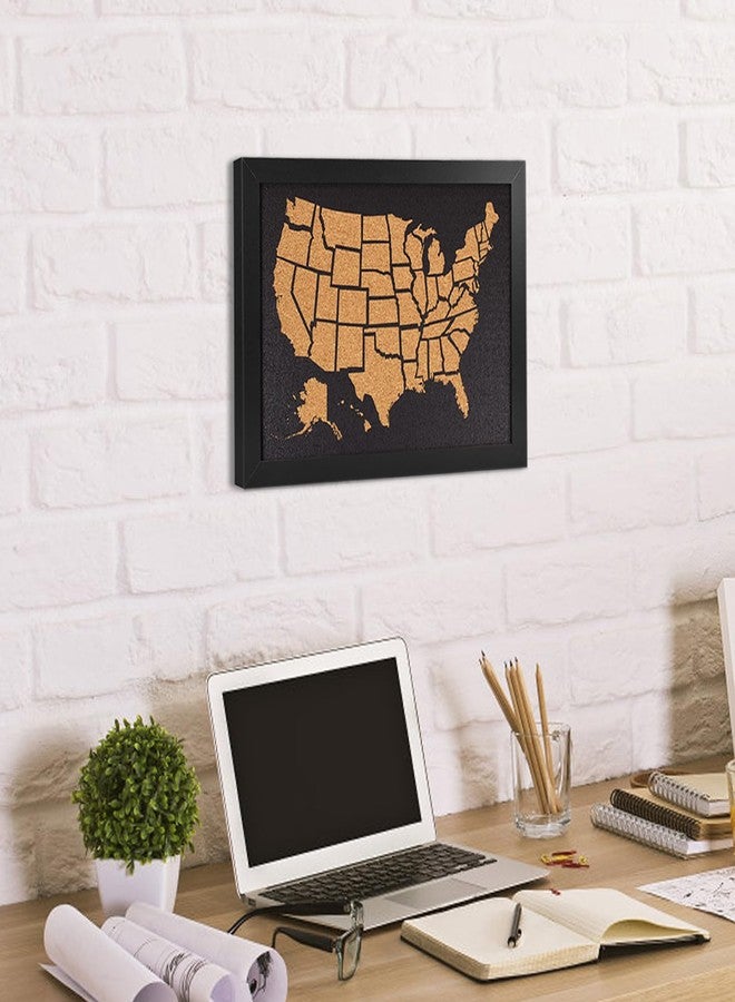 YCCYYCCY Black Frame Cork Board Map of The United State, 14" X 11" Bulletin Boards for Walls with 10 Pins, Travel Tracker Map for Office, School and Home (US-MAP-2636,B) - Image 5