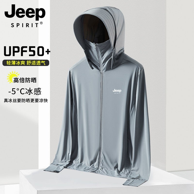 JEEP SPIRIT جاكيت جيب سبيريت الواقي من الأشعة فوق البنفسجية بقماش الحرير الجليدي - ملابس خارجية خفيفة وقابلة  للتنفس - Image 1