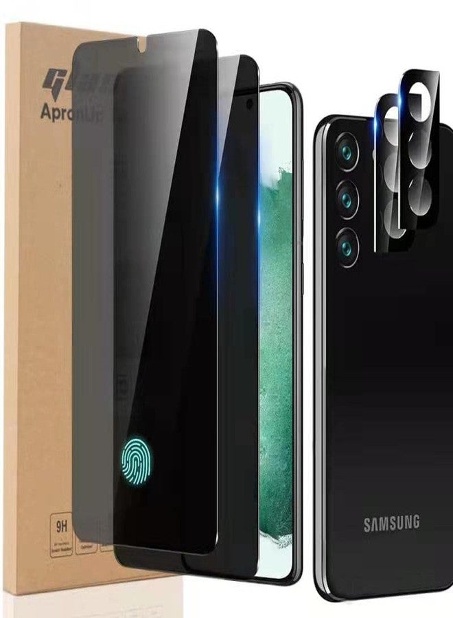 N.C NC [2+2] Privacy Screen Protector for Samsung Galaxy S22 Tempered Glas 5G 6.1 Inch & Camera Lens Protector, [Support In-Screen Fingerprint ID Unlock], Bubble Free, Scratch-Resistant, Black - Image 1