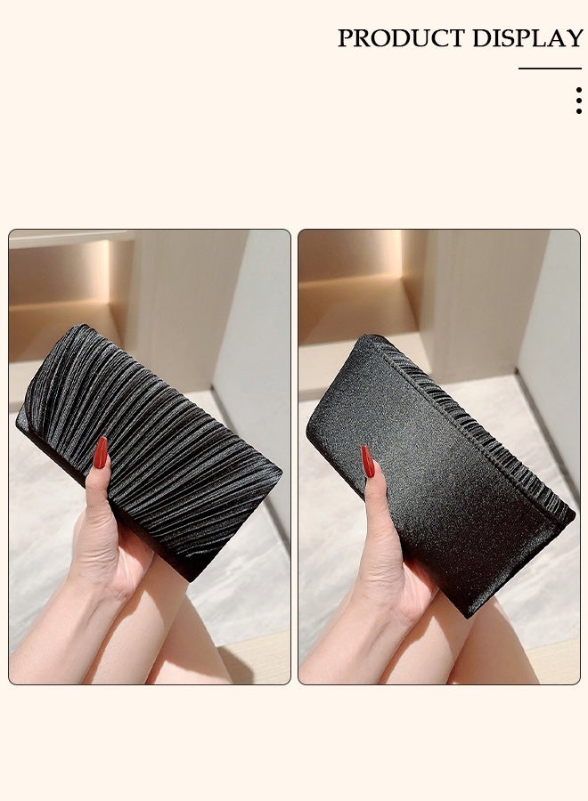 DUNISO حقيبة كلاتش نسائية مسائية، حقيبة يد مطوية متناسقة، حقيبة كلاتش مسائية رائعة، حقيبة كلاتش لحفلات الزفاف، حقيبة كلاتش عصرية مطوية للنساء، حقيبة كتف متناسقة، حقيبة كلاتش مسائية - Image 3