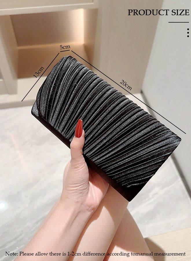 DUNISO حقيبة كلاتش نسائية مسائية، حقيبة يد مطوية متناسقة، حقيبة كلاتش مسائية رائعة، حقيبة كلاتش لحفلات الزفاف، حقيبة كلاتش عصرية مطوية للنساء، حقيبة كتف متناسقة، حقيبة كلاتش مسائية - Image 2