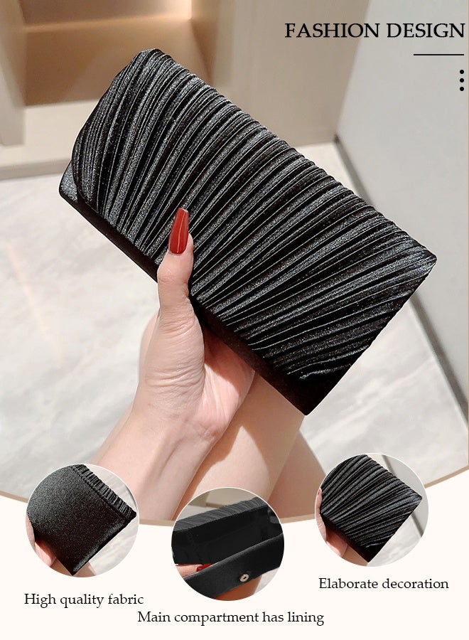 DUNISO حقيبة كلاتش نسائية مسائية، حقيبة يد مطوية متناسقة، حقيبة كلاتش مسائية رائعة، حقيبة كلاتش لحفلات الزفاف، حقيبة كلاتش عصرية مطوية للنساء، حقيبة كتف متناسقة، حقيبة كلاتش مسائية - Image 5