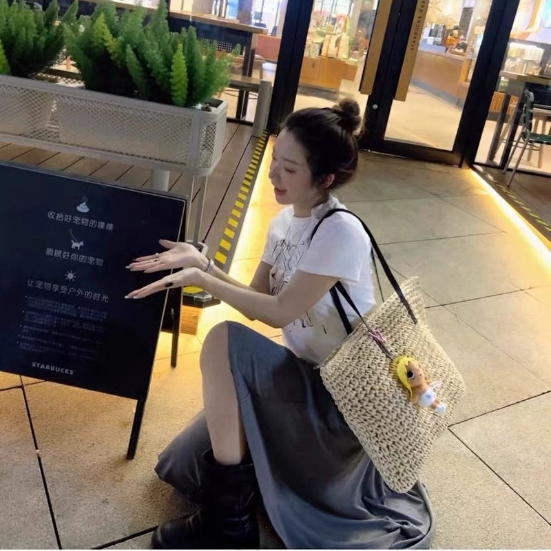 Woven Straw Tote Bag for Women - Image 4