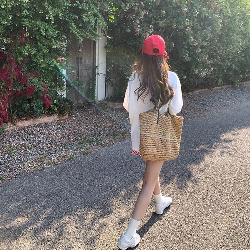 Woven Straw Tote Bag for Women - Image 2