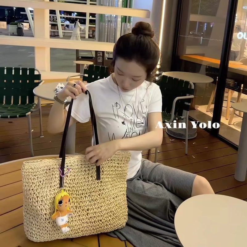 Woven Straw Tote Bag for Women - Image 5