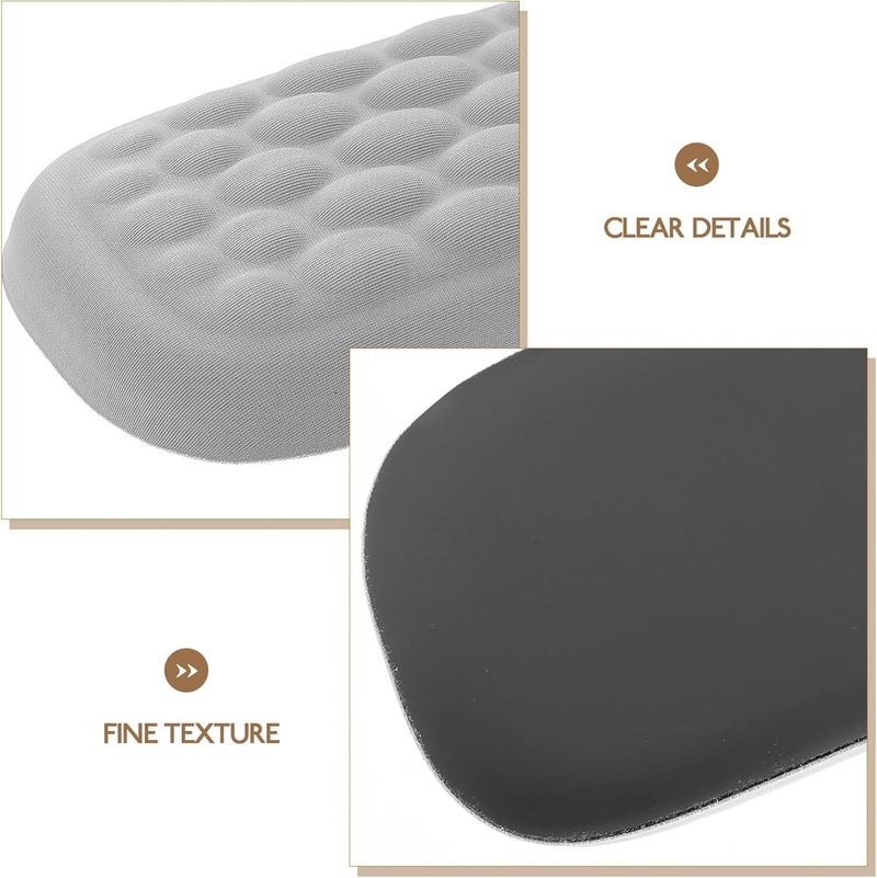 Mousepad and Keyboard Wrist Rest Memory Foam Support Pad with Non-Slip Base for Computer Office Desk Use Gray Single Hand Ergonomic Wrist Protection Cushion - Image 3