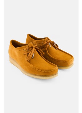 clarks Men Wallabee Lace Up Shoes, Mustard  - Image 1