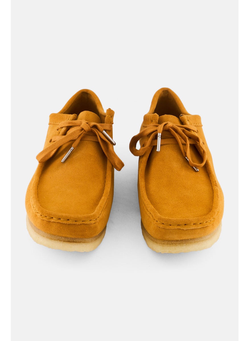 clarks Men Wallabee Lace Up Shoes, Mustard  - Image 4