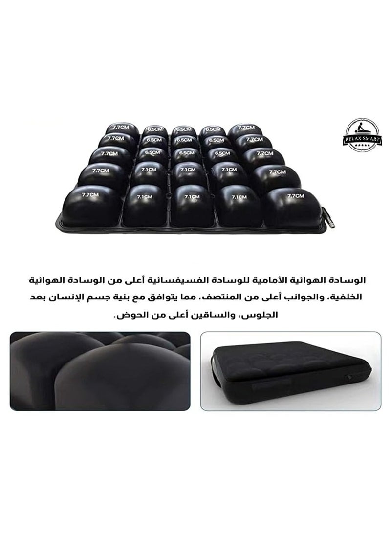 ريلاكس سمارت وسادة مقعد هوائية مريحة – وسادة قابلة للنفخ لتقليل الضغط وتخفيف آلام الجلوس الطويل في المنزل أو المكتب أو السيارة أو الكرسي المتحرك - Image 4