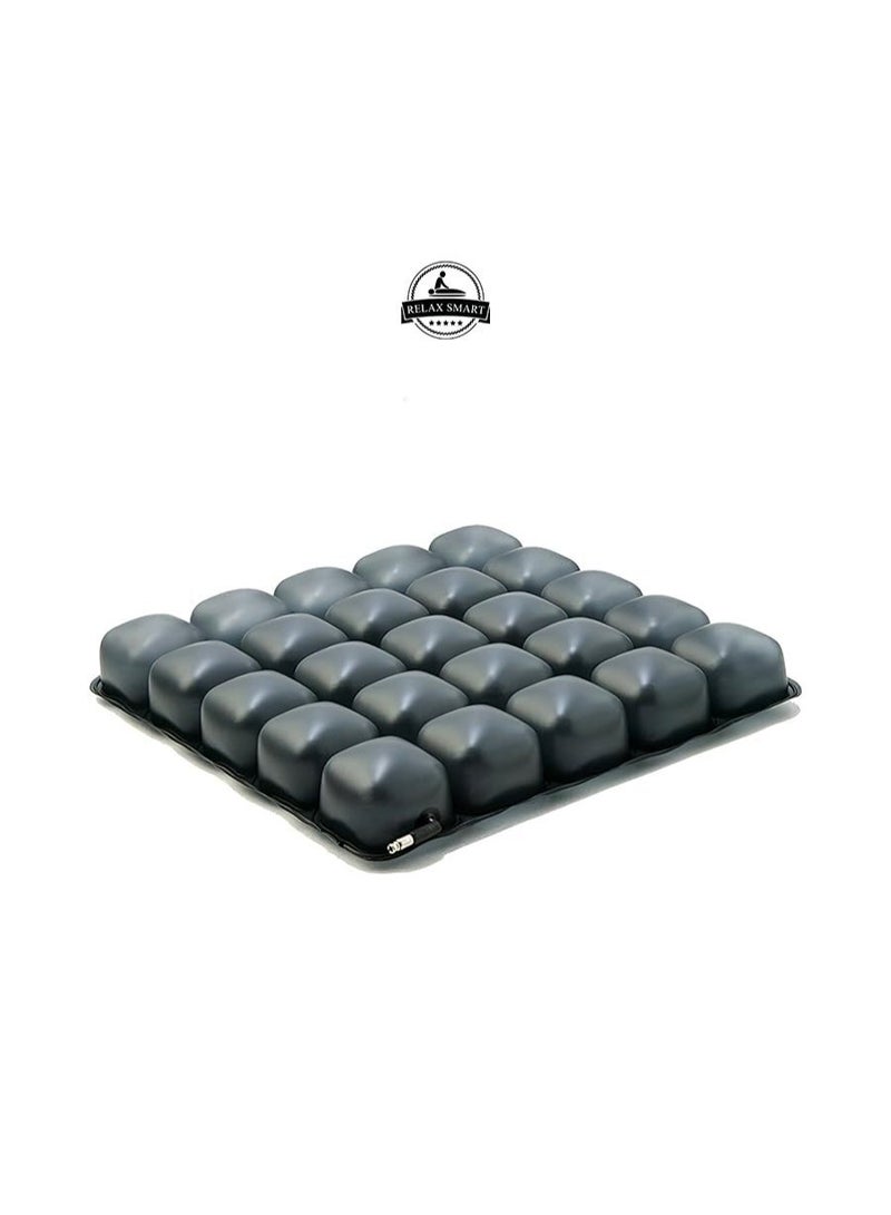 ريلاكس سمارت وسادة مقعد هوائية مريحة – وسادة قابلة للنفخ لتقليل الضغط وتخفيف آلام الجلوس الطويل في المنزل أو المكتب أو السيارة أو الكرسي المتحرك - Image 1