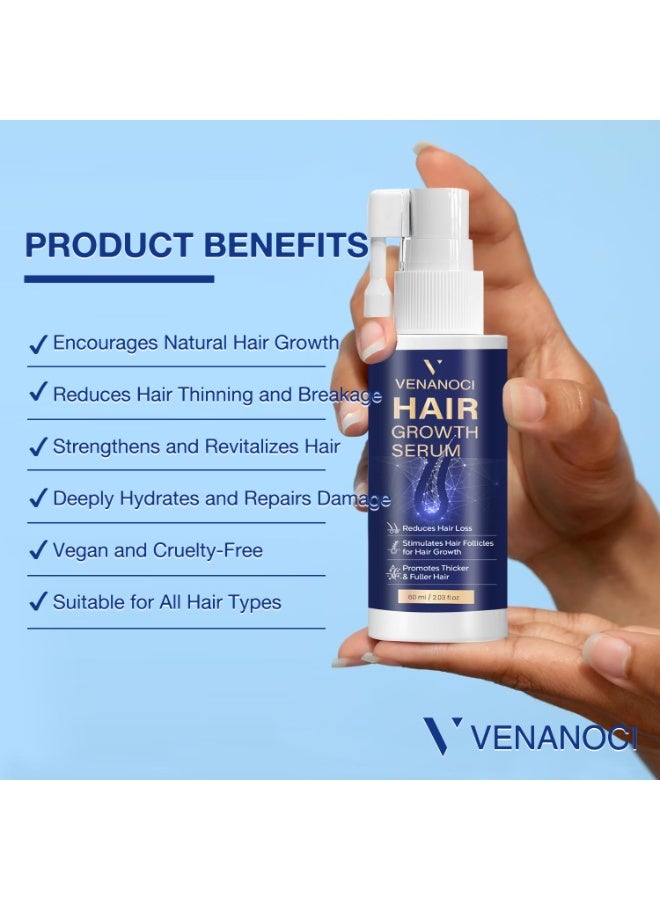 VENANOCI Hair Growth Oil Spray: with Rosemary, Biotin, Batana Oil & Rice Water – Natural Anti-Hair Loss Treatment for Thinning Hair – Promotes Thicker, Fuller Hair for Women & Men – All Hair Types Size: 2 Fl Oz (Pack of 1) - Image 2