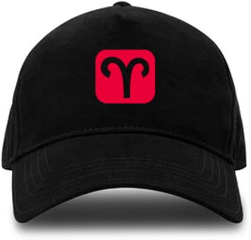 Black Cap with Zodiac Aries with Red Logo