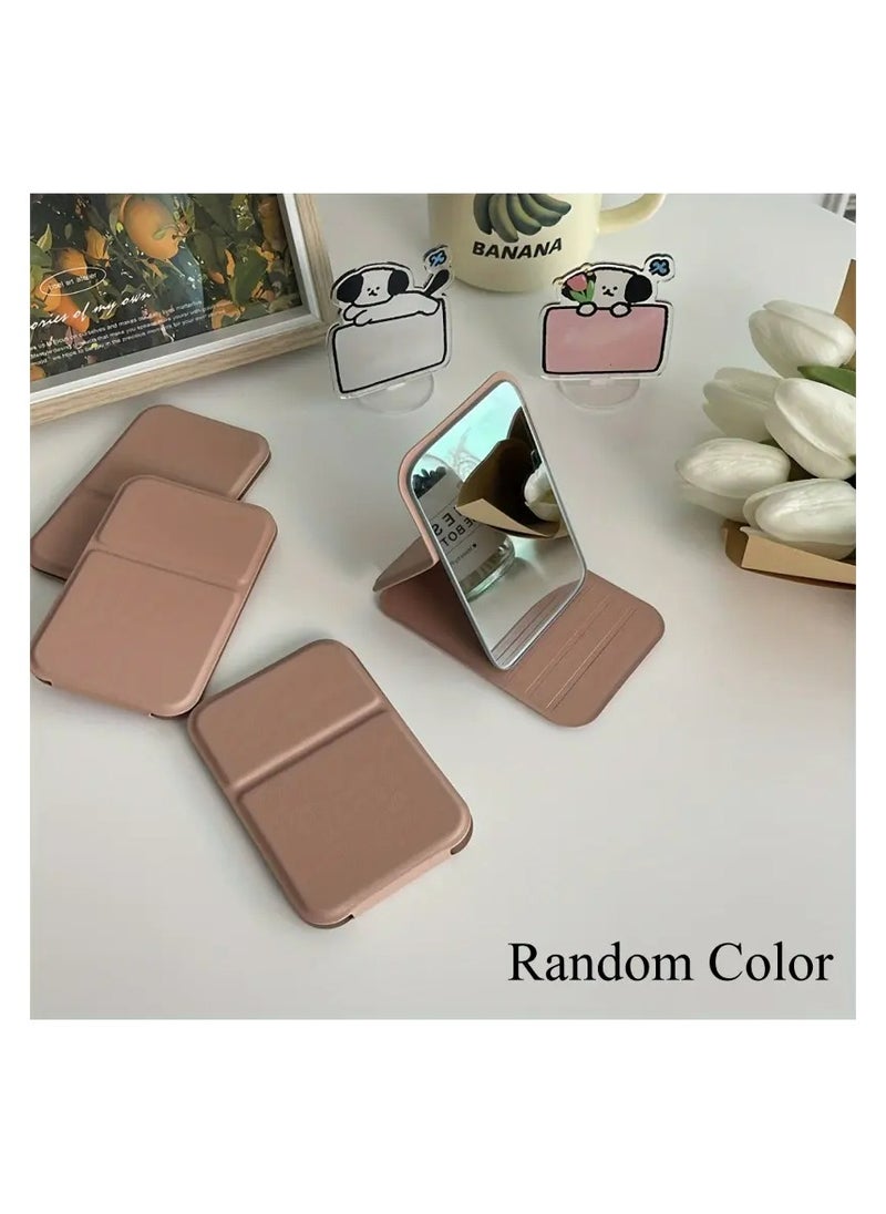 LANGMANNI Portable Foldable Makeup Mirror with Frame - Compact Desktop Stand for Dorms, Offices & Travel, Elegant Design for Women’s Daily Use, Glass Surface, Multi-Section Organizer  - Image 1