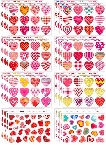 SmilinFit 496 PCS Valentines Stickers Cute Heart Stickers Valentines Day Sticker for Kids Class Gifts for Kids Classroom School Crafts Party Favors Decoration - Image 1