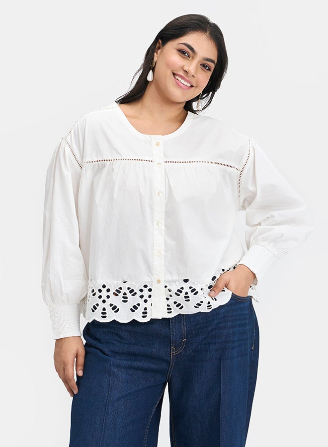 Virgio VIRGIO 100% Cotton Scallop Blouse  - Image 2
