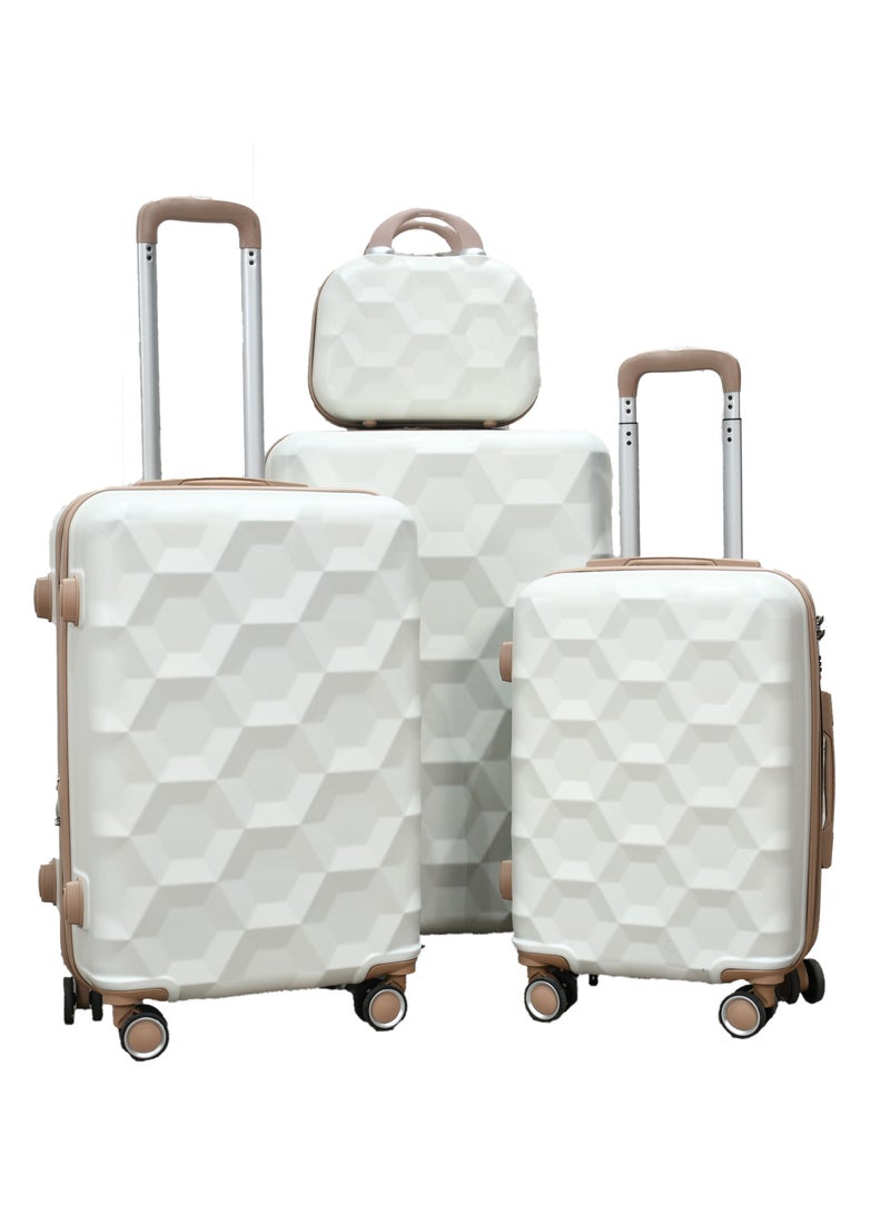 MORANO Morano Hard-Side Luggage Trolley Set of 4 Pcs Special Beige with Khaki.  - Image 1