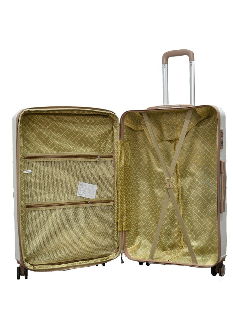 MORANO Morano Hard-Side Luggage Trolley Set of 4 Pcs Special Beige with Khaki.  - Image 4