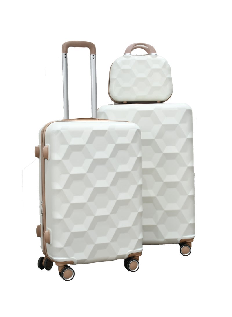 MORANO Morano Hard-Side Luggage Trolley Set of 4 Pcs Special Beige with Khaki.  - Image 2