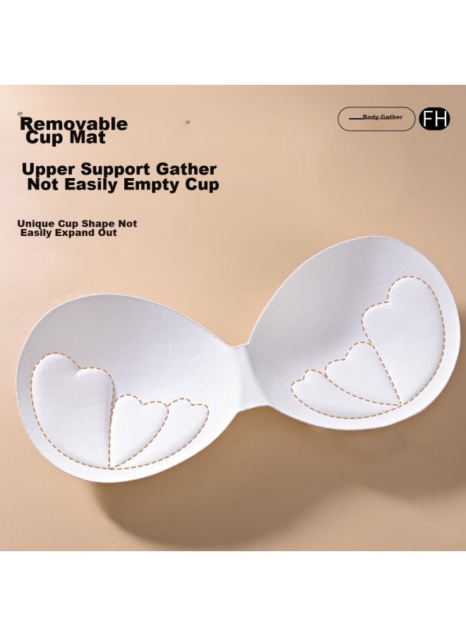 LANG SHA Langsha Strapless Bra For Women, Non-slip Invisible Bandeau, Thin Summer Ice Silk Seamless Backless Bra, Skin Color, M  - Image 4